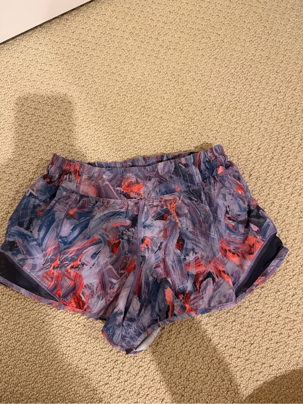 lululemon athletica Women's Painted-Print Athletic Shorts in Purple and Red